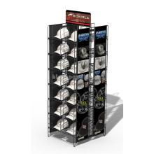 Durable Iron 2-Way Store Fixture Custom Advertising Free Standing Retail Hard Hat Display Rack